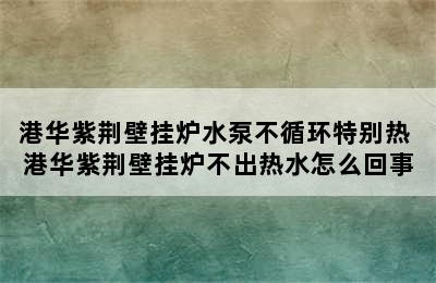 港华紫荆壁挂炉水泵不循环特别热 港华紫荆壁挂炉不出热水怎么回事